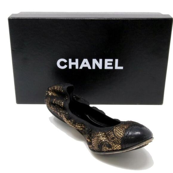 Chanel Metallic Lace Embossed 36 Espadrilles Flats CC-1021P-0004 - Picture 5 of 7